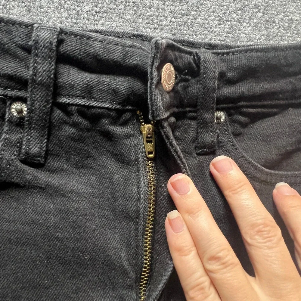 Old Navy OG Straight High Rise Denim Shorts Black Jack 0 S/791349-00